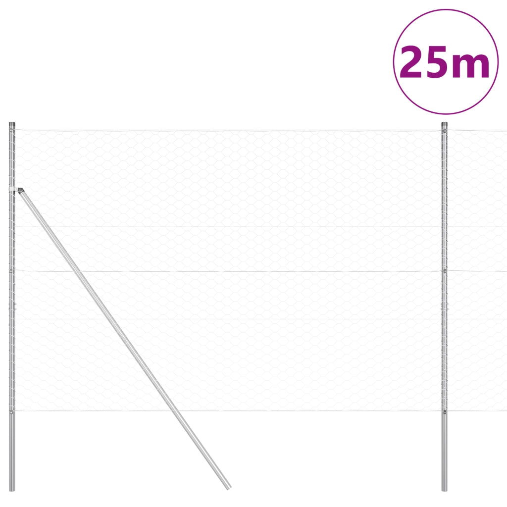 Recinzione Esagonale  1,6x25 m Acciaio Zincato