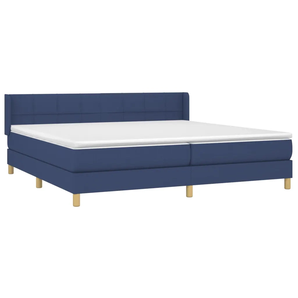Giroletto a Molle con Materasso Blu 200x200 cm in Tessuto 3130303