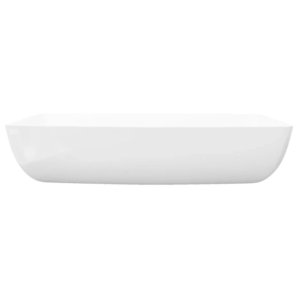 Lavabo da appoggio rettangolare lavabo vasca 71 x 39 cm ceramica bianca 02_0002490