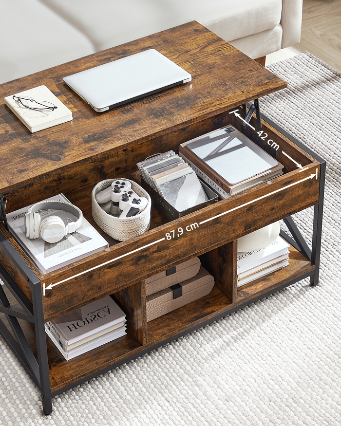TAVOLINO DA CAFFÈ Valora in metallo marrone rustico per soggiorno
