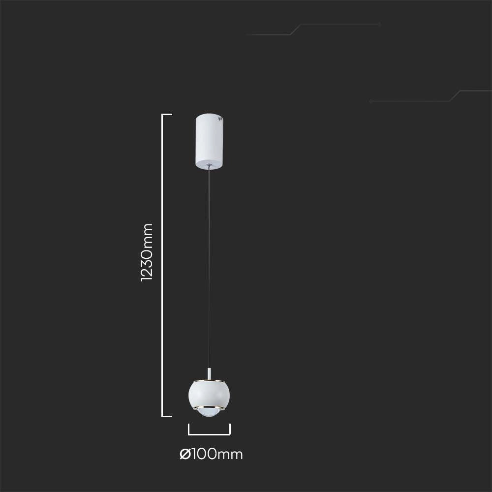 Lampada a sospensione LED V-TAC VT-7830 bianca 9W 3000K
