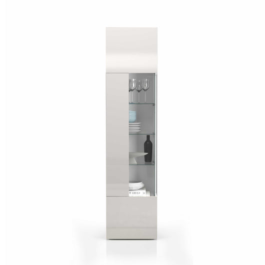 WHOUS Vetrina Soggiorno Bianco Lucido, Made in Italy STILE: 1 anta