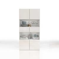 WHOUS Vetrina Soggiorno Bianco Lucido, Made in Italy STILE: 2 ante