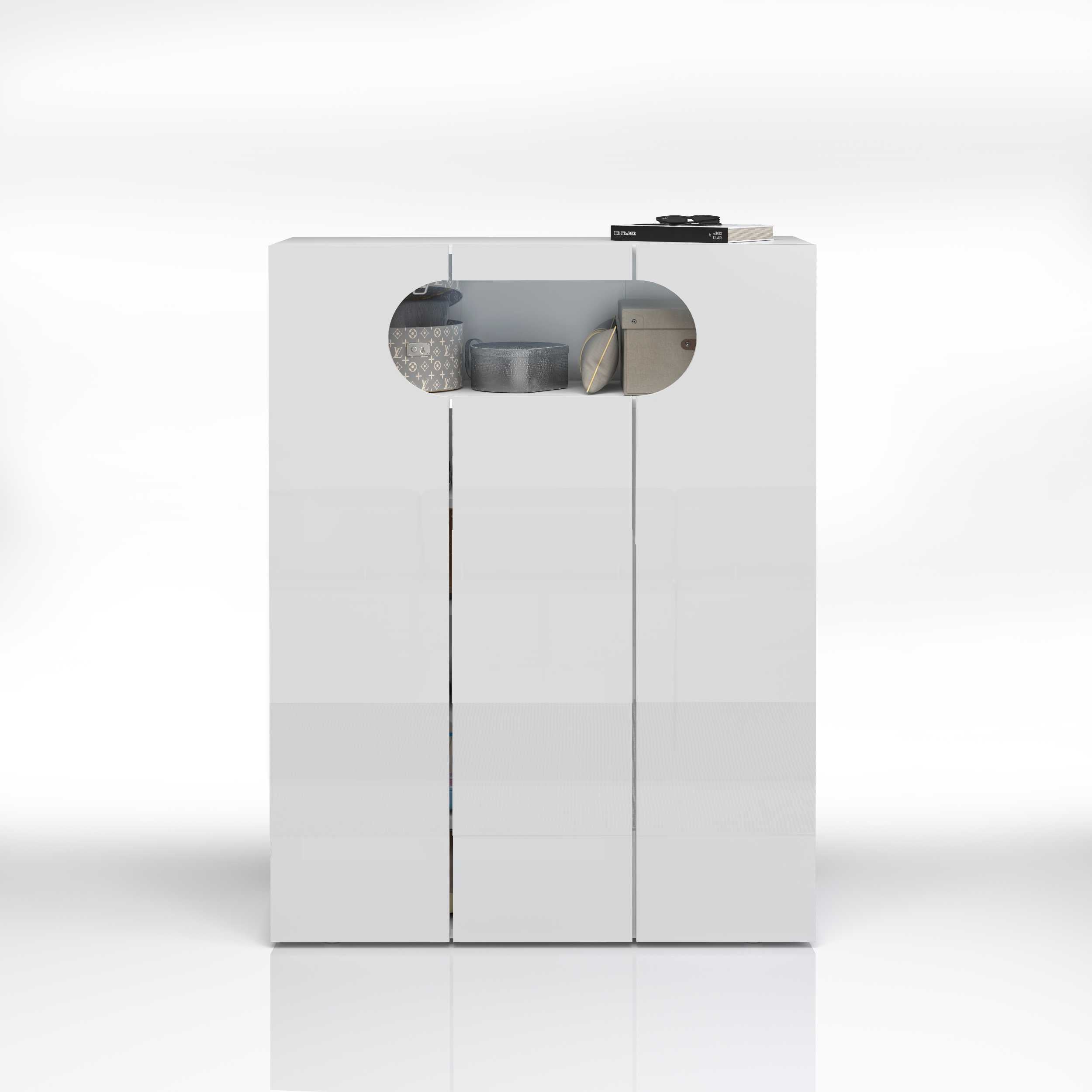 WHOUS Armadio Portascarpe Bianco Lucido, Made in Italy DIMENSIONI: 90x38x120 cm