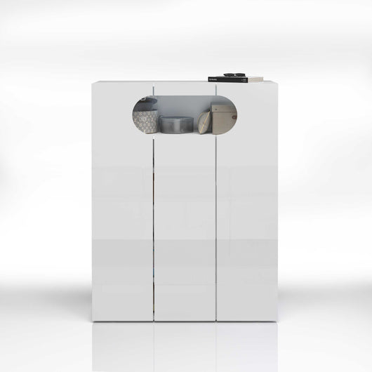 WHOUS Armadio Portascarpe Bianco Lucido, Made in Italy DIMENSIONI: 90x38x120 cm