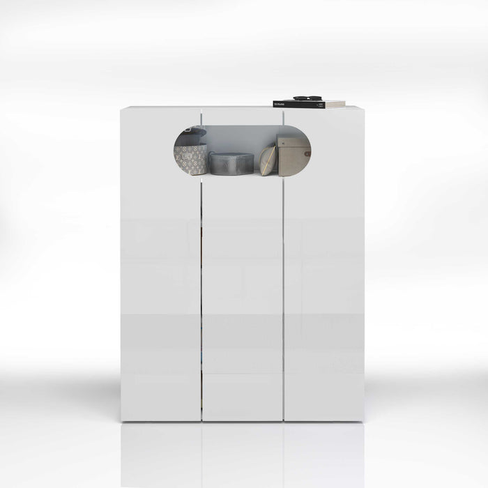 WHOUS Armadio Portascarpe Bianco Lucido, Made in Italy DIMENSIONI: 90x38x120 cm