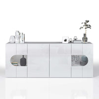 WHOUS Credenza Soggiorno Bianco Lucido, Made in Italy STILE: 4 ante