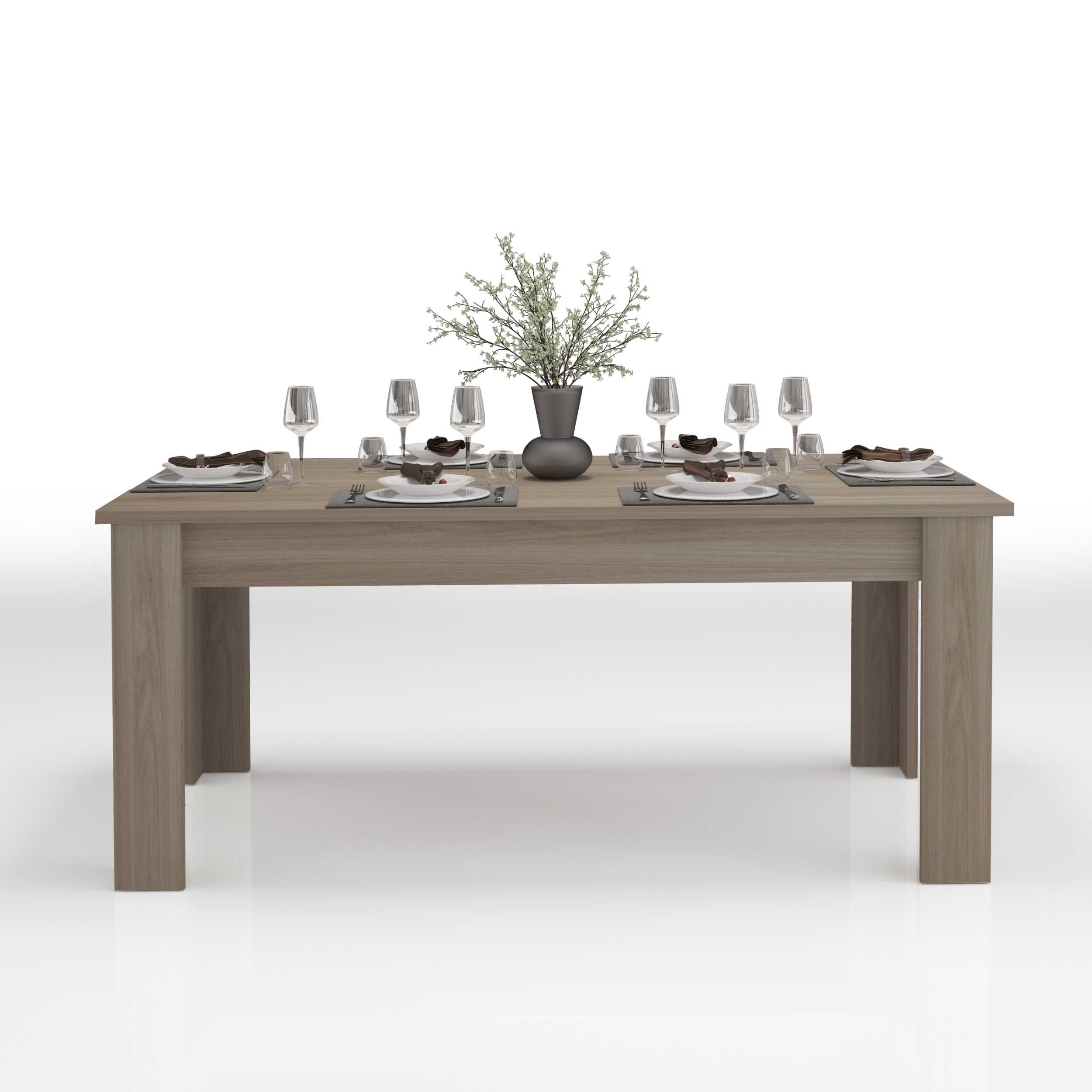 WHOUS Tavolo Allungabile per Sala da Pranzo Estensibile, Made in Italy DIMENSIONI: 90/180 cm, COLORE: Tortora