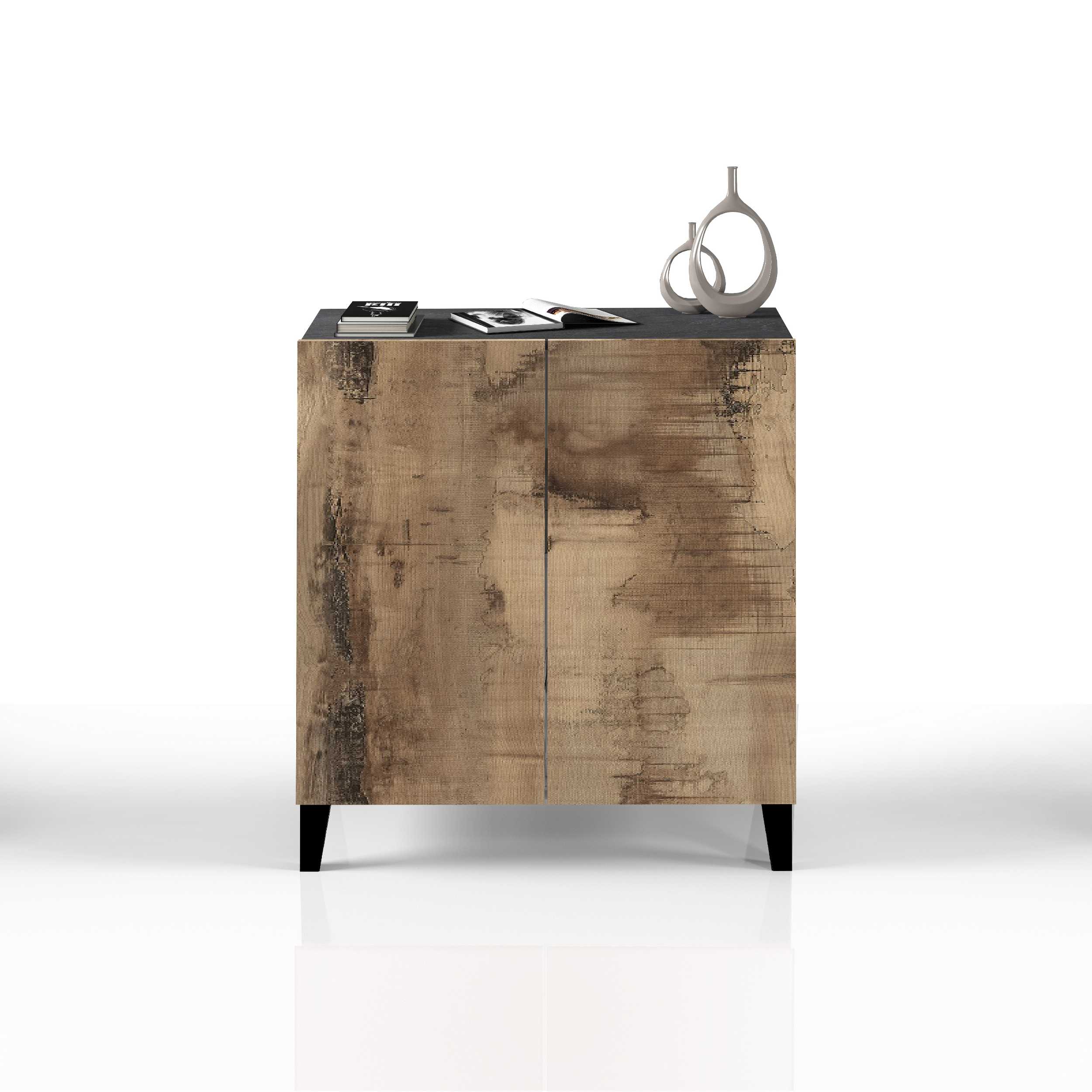 WHOUS Armadio Multiuso con 2 Ante, Made in Italy DIMENSIONI: 79,20x38x92,5, COLORE: Acero/report