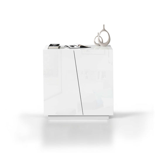 WHOUS Armadio Multiuso con 2 Ante, Made in Italy COLORE: Bianco lucido, DIMENSIONI: 79,20x38x86 cm