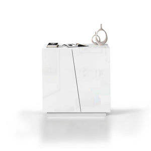 WHOUS Armadio Multiuso con 2 Ante, Made in Italy DIMENSIONI: 79,20x38x86 cm, COLORE: Bianco lucido