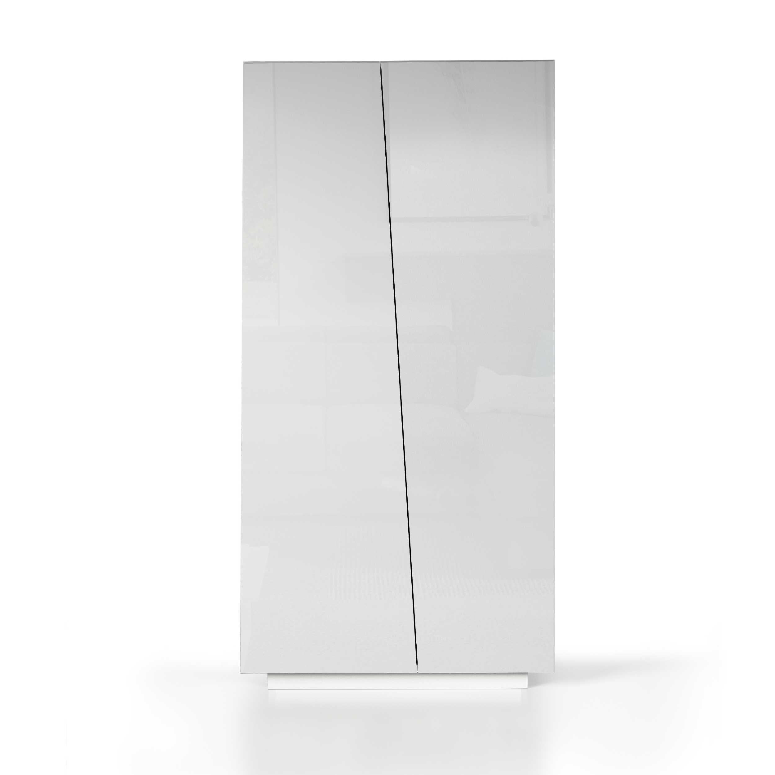 WHOUS Armadio Multiuso con 2 Ante, Made in Italy COLORE: Bianco lucido, DIMENSIONI: 79,20x38x166 cm