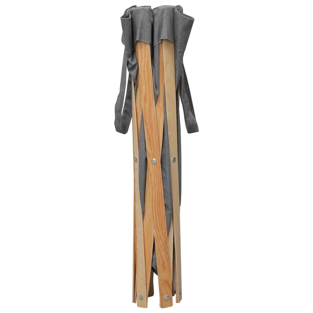 Cesto portabiancheria pieghevole 42 x 70 cm grigio legno e tessuto 02_0006145