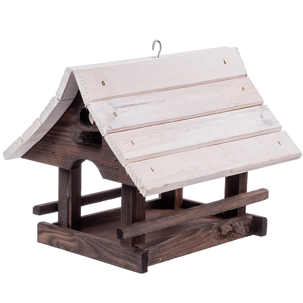 KADAX Grande mangiatoia per uccelli in legno da appendere, decorazione da giardino.