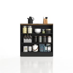 WHOUS Mobile a Scaffale da Cucina 45x34,2x190 cm 90x90x25 cm con 3 Ripiani e 1 Piano d'appoggio, Made in Italy COLORE: Antracite opaco/rovere