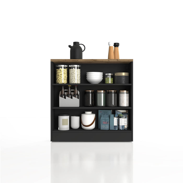 WHOUS Mobile a Scaffale da Cucina 45x34,2x190 cm 90x90x25 cm con 3 Ripiani e 1 Piano d'appoggio, Made in Italy COLORE: Antracite opaco/rovere