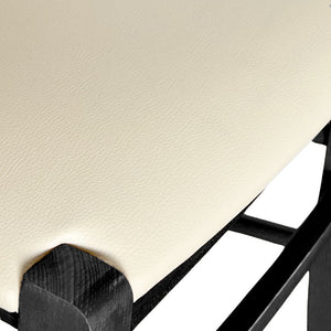 Sedia Venezia in legno di faggio nero con seduta in similpelle beige