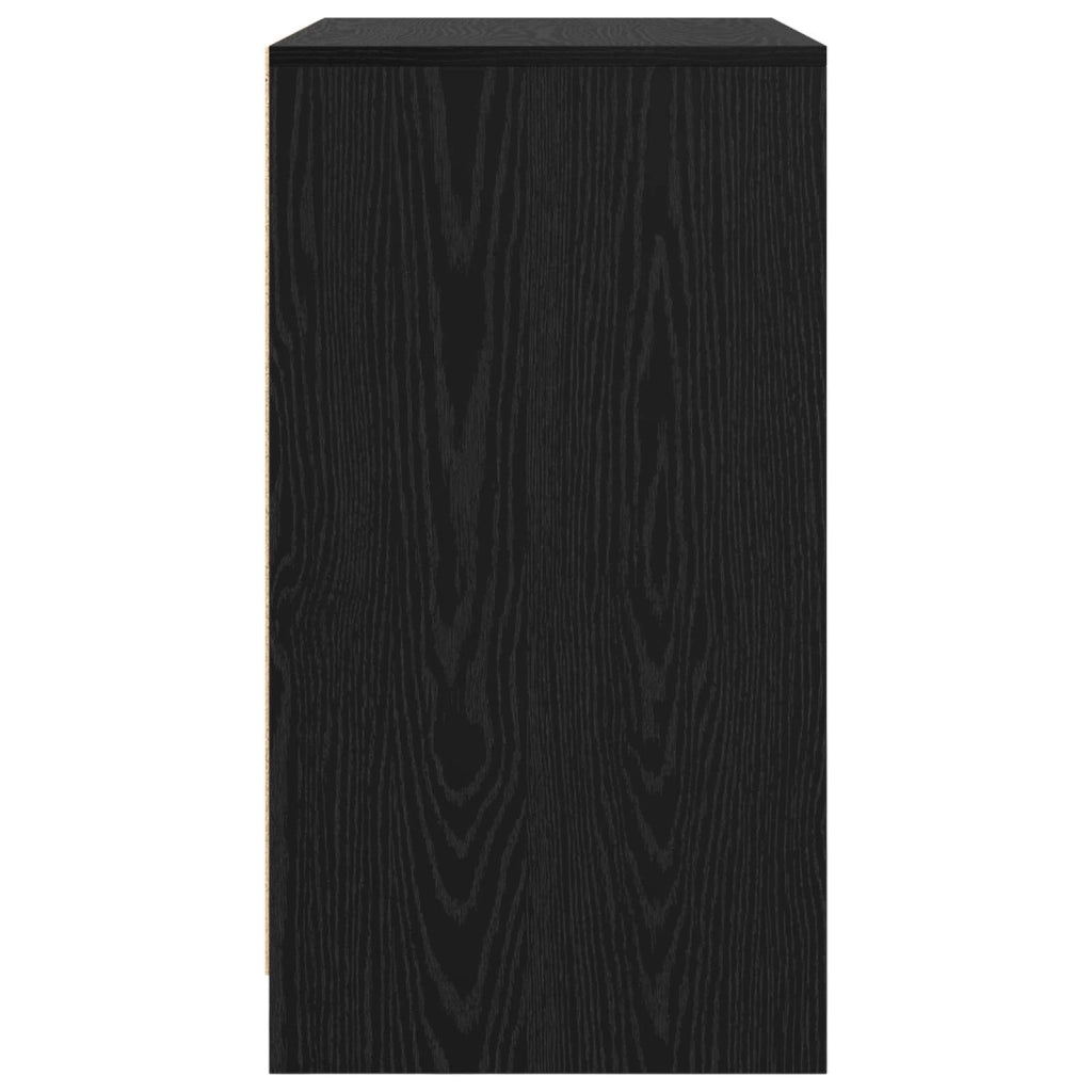 Credenza | Madia | Buffet da pranzo | Armadio da pranzo Rovere Nero 70 x 41 x 75 cm Legno multistrato