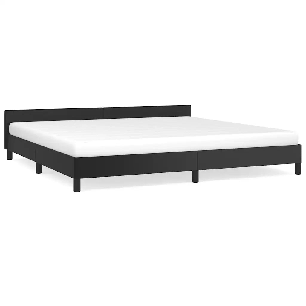 Giroletto con Testiera senza Materasso-Struttura Letto Nero 200x200 cm