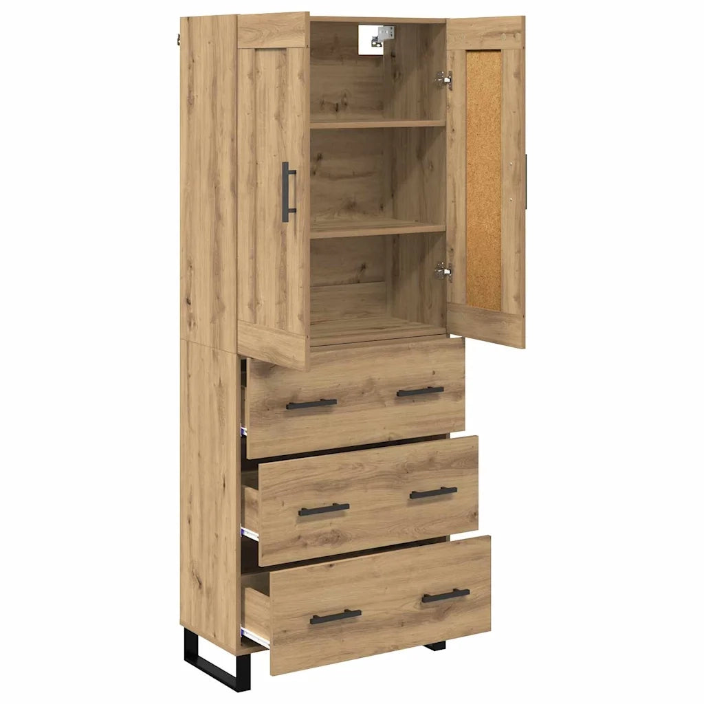 Credenza con cassetto Rovere artigianale 69,5 x 34 x 180 cm