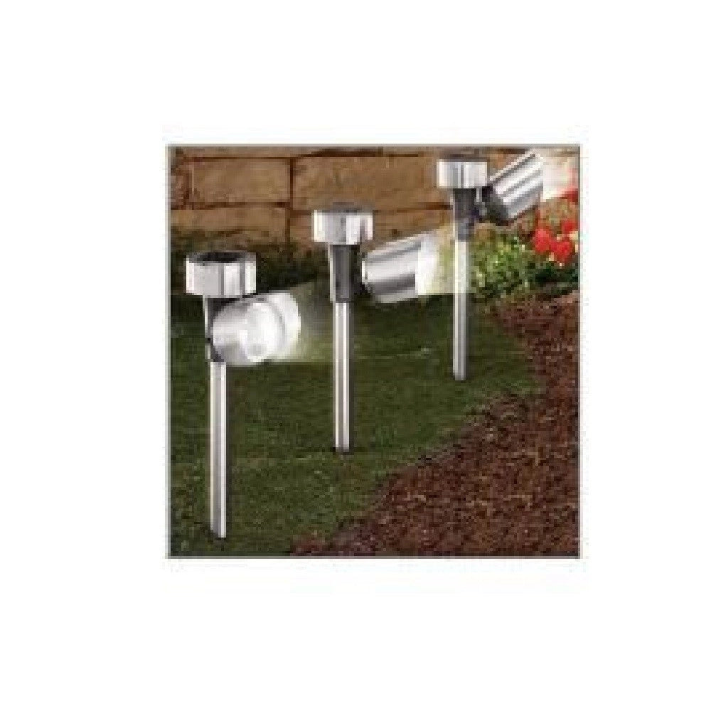 Trade Shop - Set 12pz Lampada Faretto Energia Solare Led Da Giardino A Picchetto 36cm 2002997 -