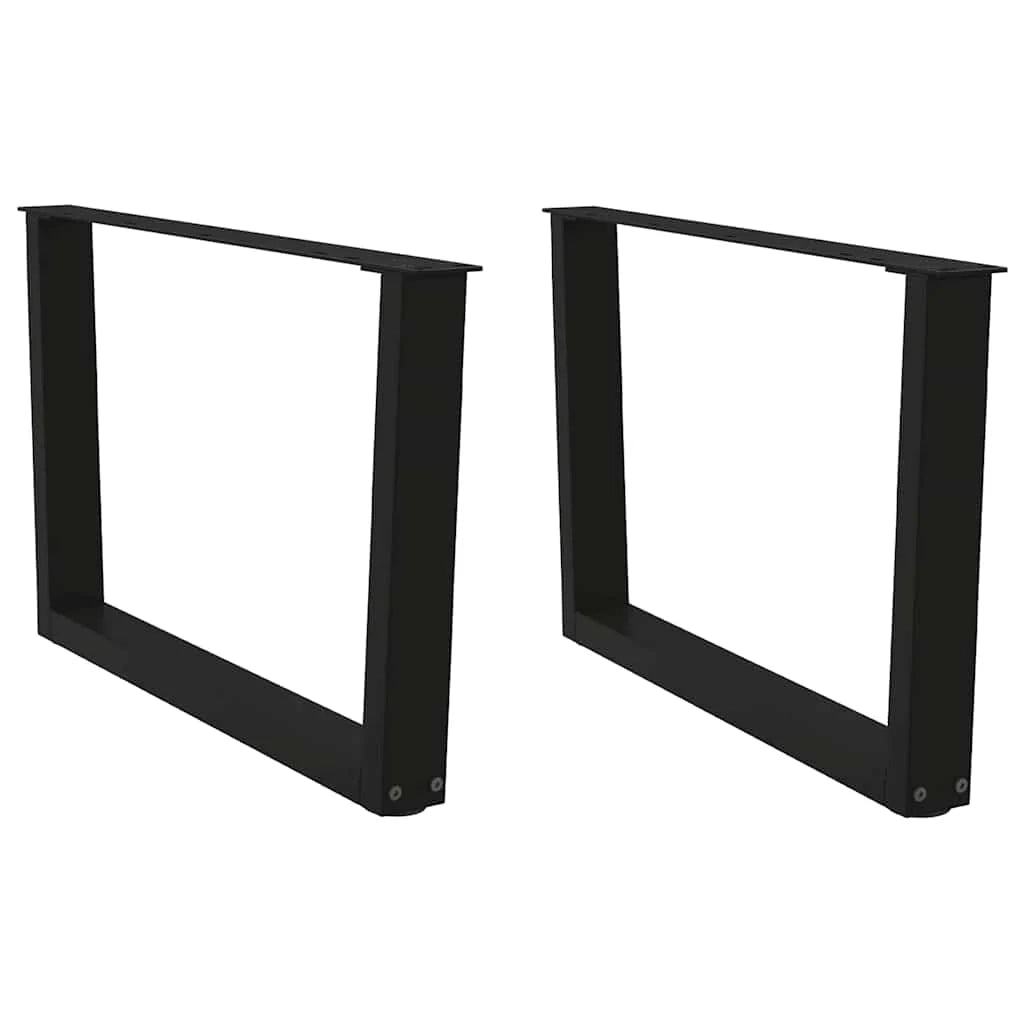 Set di 2 gambe per tavolino da caffè dal design moderno a forma di V 70 x 42-43,3 cm acciaio nero 02_0056924