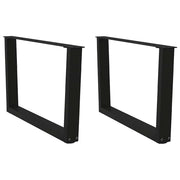 Set di 2 gambe per tavolino da caffè dal design moderno a forma di V 70 x 42-43,3 cm acciaio nero 02_0056924