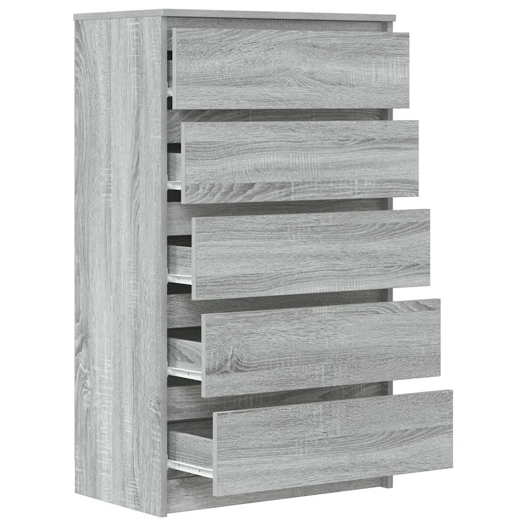 Cassettiera Grigio Sonoma 60x36x103 cm in Legno Multistrato