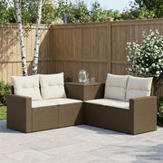 Set di divani 5 pz Marrone e Bianco Crema 3447856