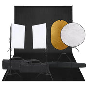 Kit per studio fotografico con illuminazione fondale e riflettore nero 02_0042484