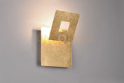 LEANO APPLIQUE LED  6W 560lm, 3000K METALLO ORO DIFFUSORE QUADRATO ORIENTABILE L. 18CM