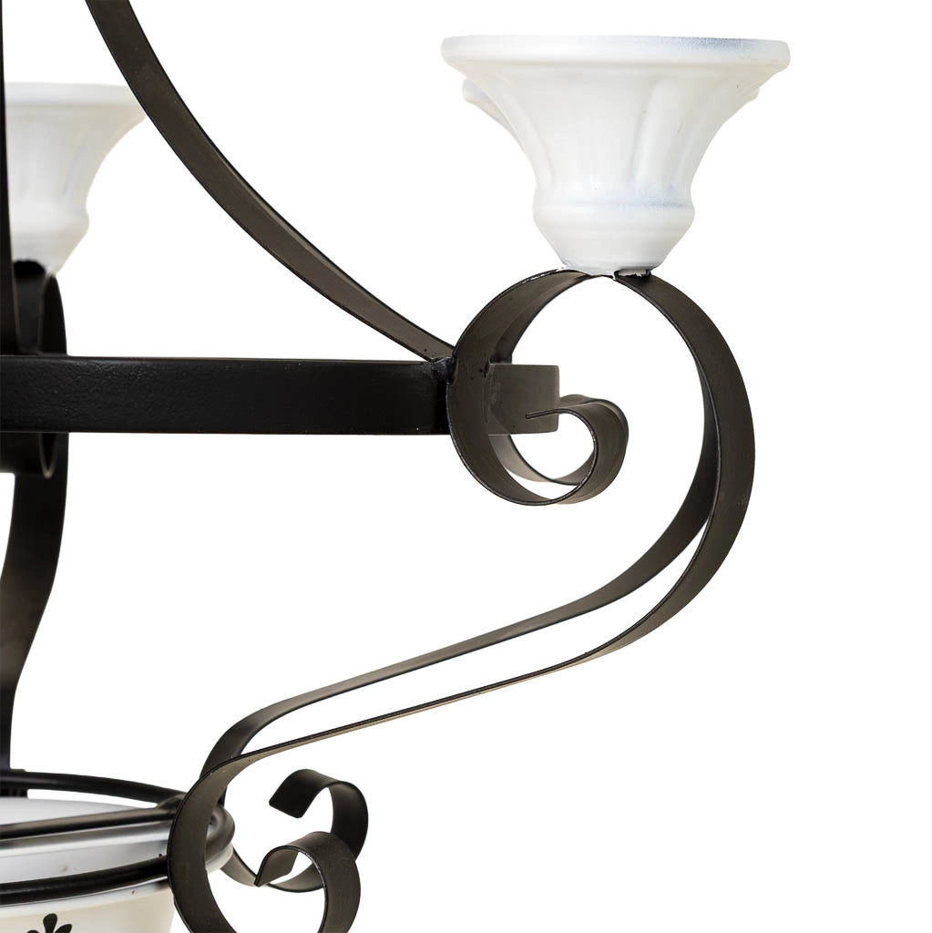 Portacandele in metallo nero 52,07x45,72x67,31/74,93h cm