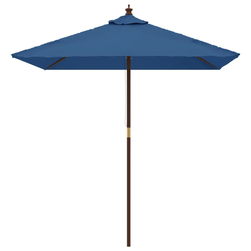 Ombrellone da Giardino-Ombrello da Balcone con Palo in Legno Azzurro 198x198x231 cm