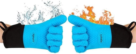 Ovenresistente guanti per forno (set da 2) fino a 350 °C - guanti per barbecue in silicone - accessori per barbecue
