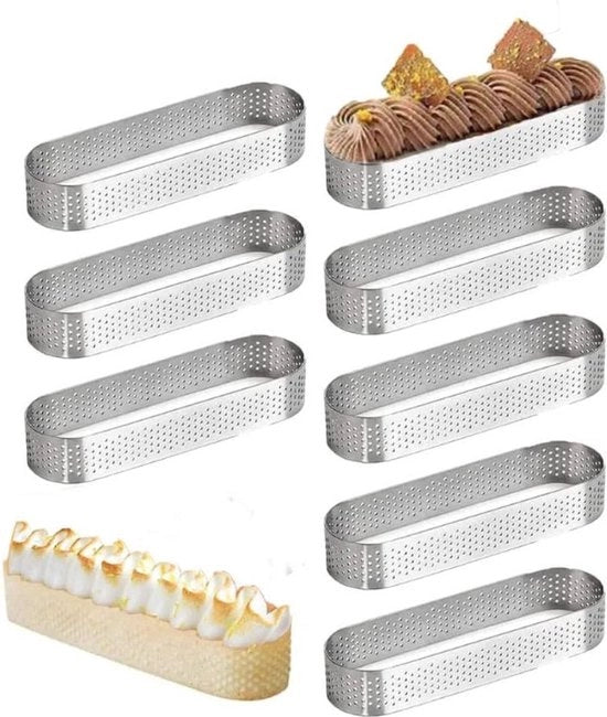 Tartine Ovale a Fori - Forme di Tartelette a forma di Uovo - Forme per Torta di Natale - Forme per Donuts - Kit per Fruittaart - 94 x 28 x 2 cm Forme per Tartine