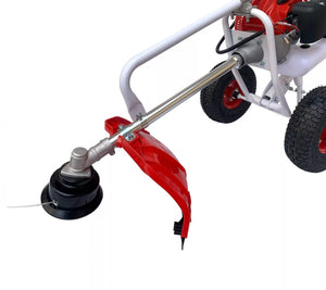 Decespugliatore a Scoppio 63CC 2HP 2 Tempi con Ruote a Carrozzella Carrellato