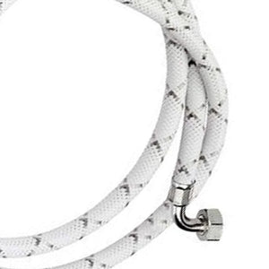 Tubo di carico con treccia in nylon bianco e dadi 150 cm