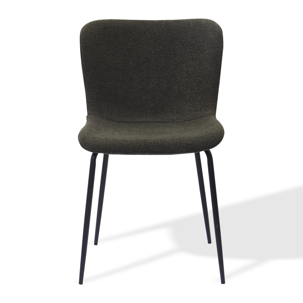 Sedia da pranzo Set da 2 con Schienale Alto Arrotondato e Design Ergonomico in Tessuto Verde 68 × 51 × 50 cm