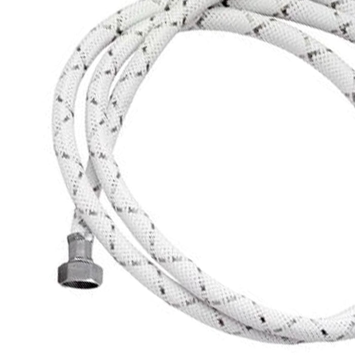 Tubo di carico con treccia in nylon bianco e dadi 150 cm