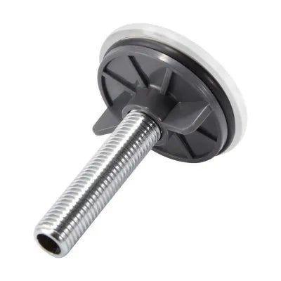 Tappo Copriforo per Lavabo in Acciaio con Tappo Bianco Diam. 47 mm