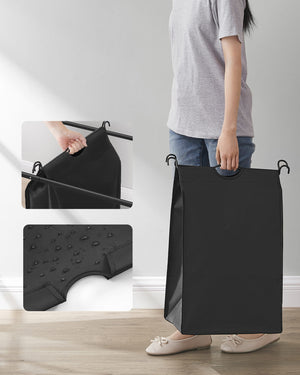 Valora CESTINO PER LA BIANCHERIA Grigio Telaio in acciaio a 3 scomparti x3