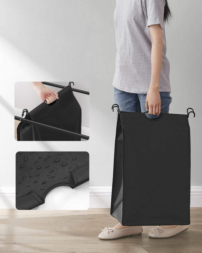 Valora CESTINO PER LA BIANCHERIA Grigio Telaio in acciaio a 3 scomparti x3