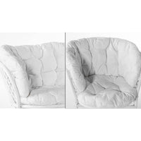 Salotto da giardino bahama in bambu con cuscini bianchi