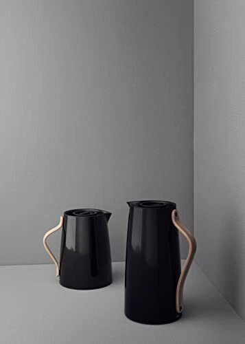 Stelton X-200-2 Caraffa Termica Sottovuoto per Caffe' 1,2 L Acciaio Inossidabile Manico in Faggio colore Nero