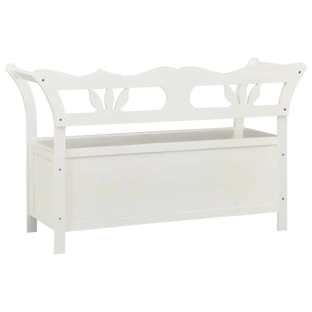 Panca bianca 107 x 45 x 75,5 cm legno massello di abete 02_0010870