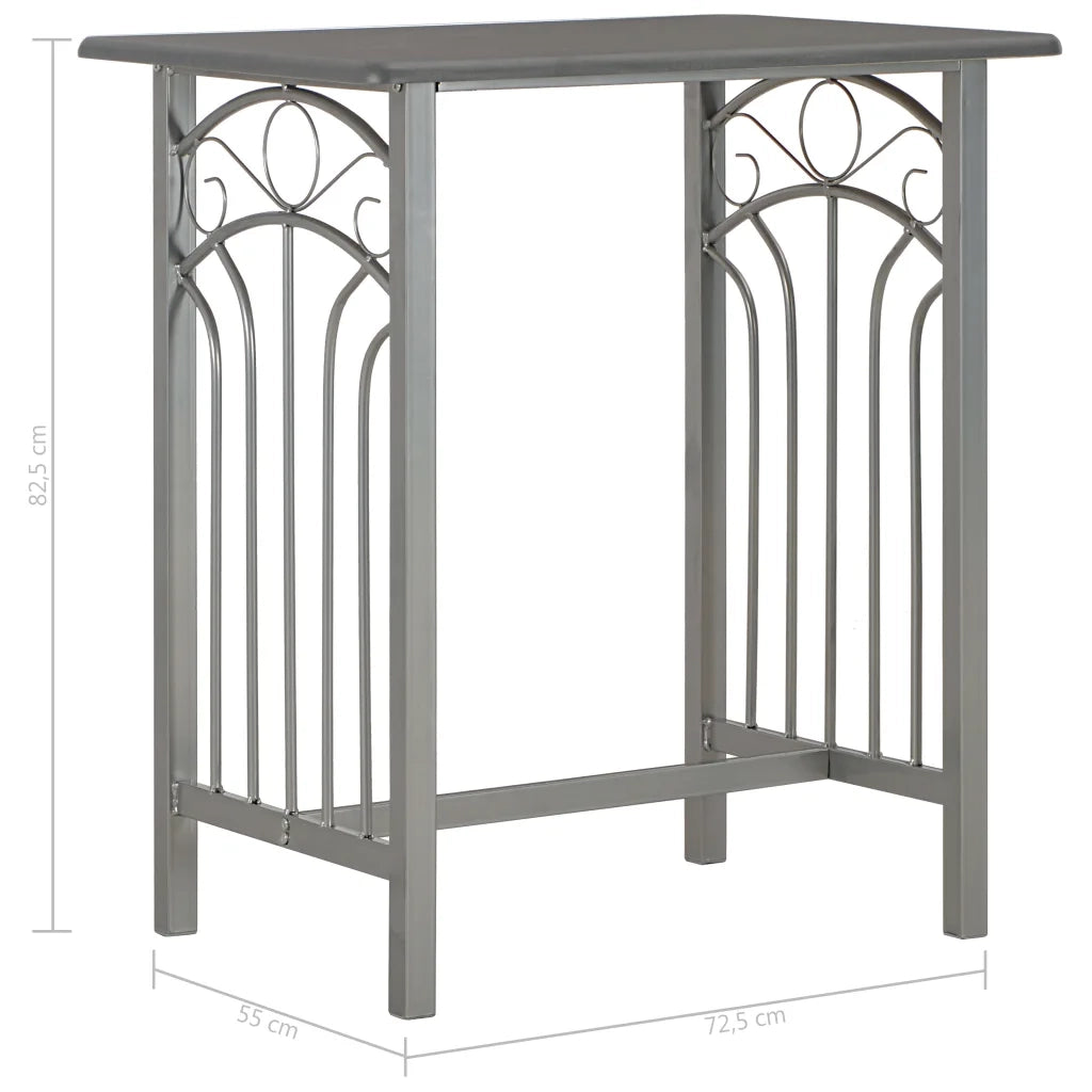 Set da Bar 3 pz in Legno e Acciaio Antracite 284397