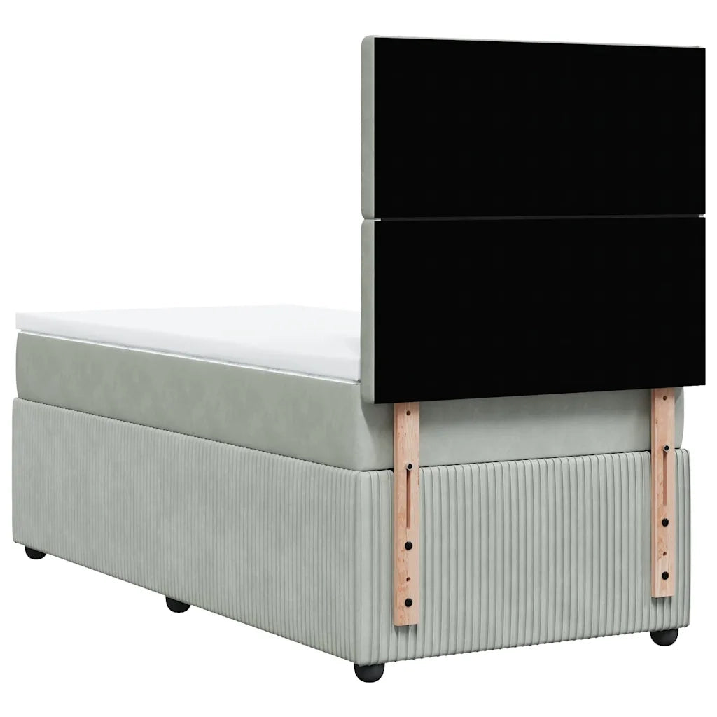Giroletto a Molle con Materasso Grigio Chiaro 80x200 cm Velluto 3294502