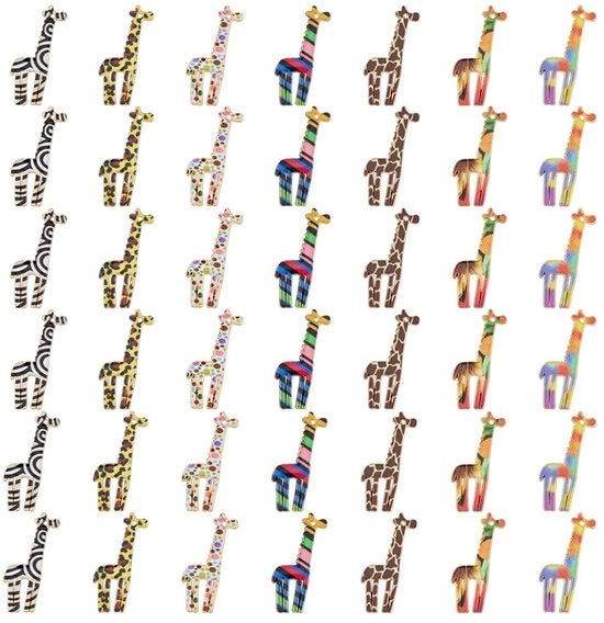 42 Giraffe Bedels in 7 Colori per Creare Gioielli