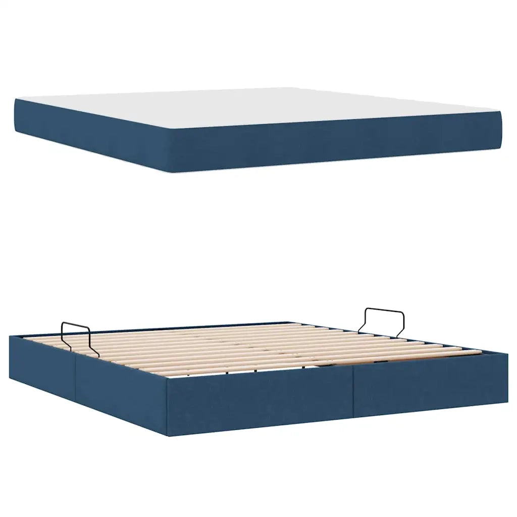 Letto con contenitore e materasso Blu 180 x 200 cm Poliestere 3399681