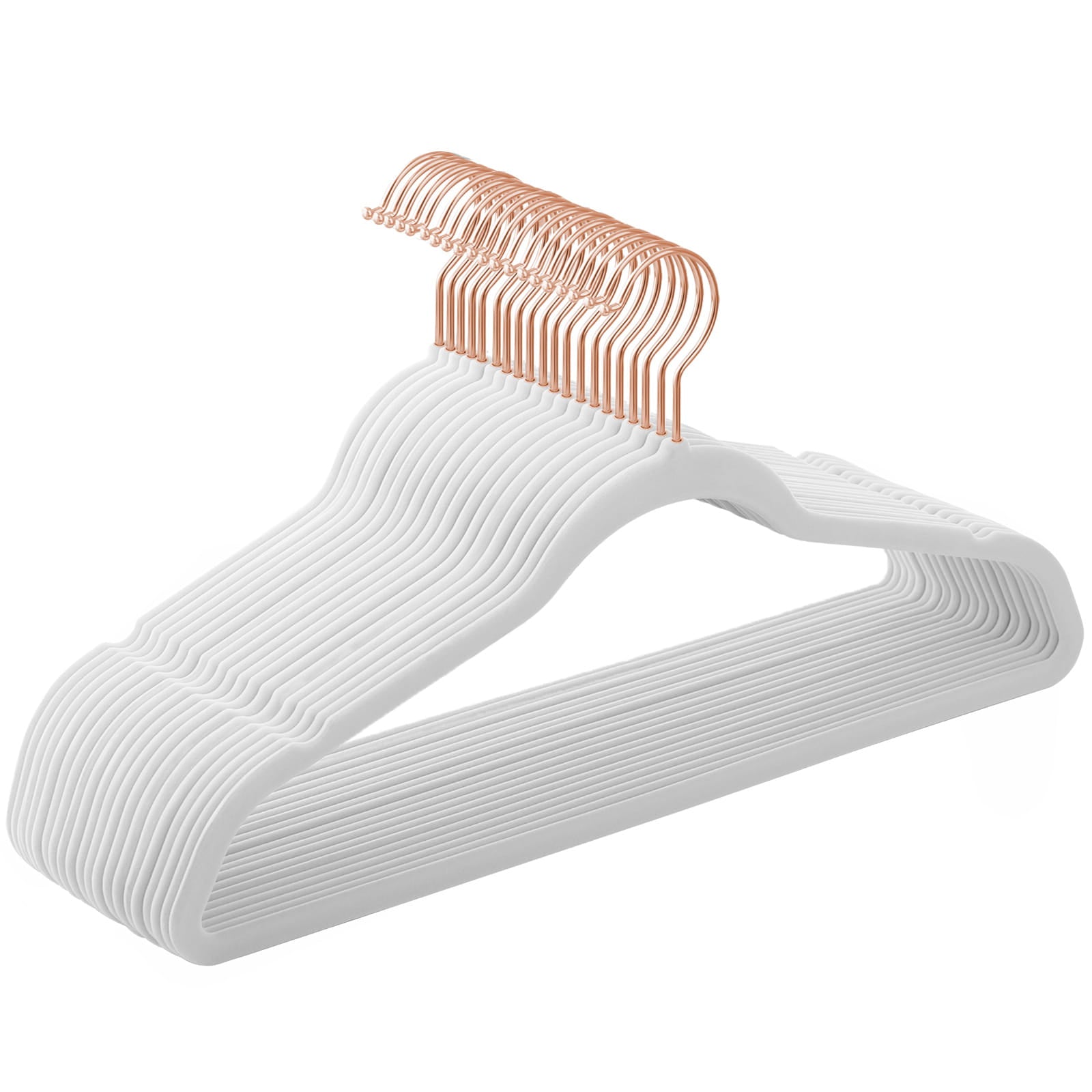 Grucce per abiti in velluto VALORA - Bianco x20 CRF026W01